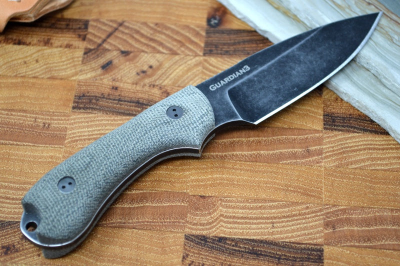 Bradford Knives Guardian 3 - 3D OD Green Micarta Handle / M390 Blade / Sabre Grind 3S-102N-M390