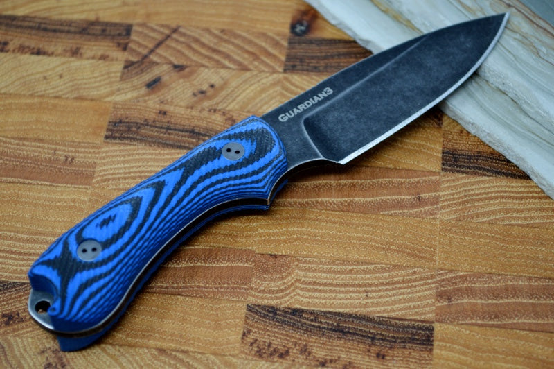 Bradford Knives Guardian3 - 3D Black-Blue G10 Handle / M390 Blade / Sabre Grind 3S-113N-M390 - Northwest Knives