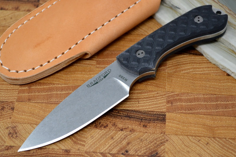 Bradford Knives Guardian3 - Textured Black G10 Handle / M390 Blade / Sabre Grind 3S-001-M390 - Northwest Knives