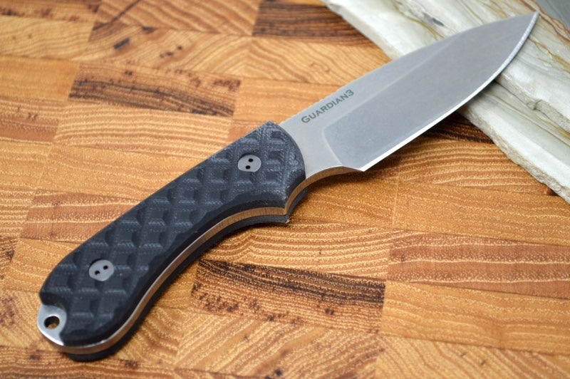 Bradford Knives Guardian3 - Textured Black G10 Handle / M390 Blade / Sabre Grind 3S-001-M390 - Northwest Knives