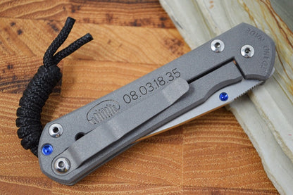 Chris Reeve Knives Small Sebenza 31 - CGG "Lunar Landing with Chrysocolla" / Blue Lugs S31-1504