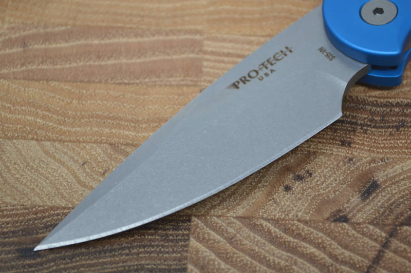 Pro Tech Tactical Response 5 Auto - Stonewash Blade / Blue Handle