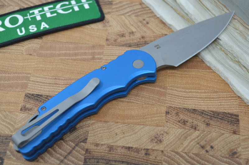 Pro Tech Tactical Response 5 Auto - Stonewash Blade / Blue Handle