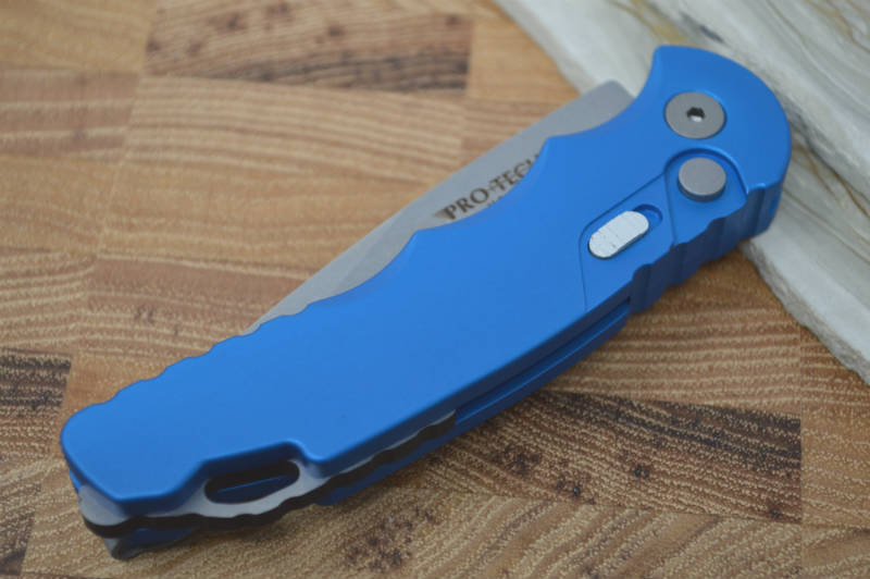 Pro Tech Tactical Response 5 Auto - Stonewash Blade / Blue Handle