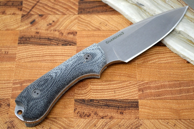 Bradford Knives Guardian 3 - 3D Black Micarta Handle / M390 Blade / False Flat Grind 3FE-101-M390