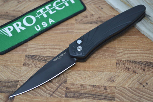 Pro Tech Newport Auto - Black Handle - S35VN Black Blade