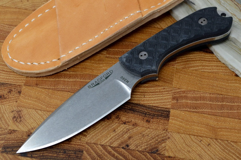 Bradford Knives Guardian 3 - Textured Black G10 Handle / M390 Blade / False Flat Grind 3FE-001-M390