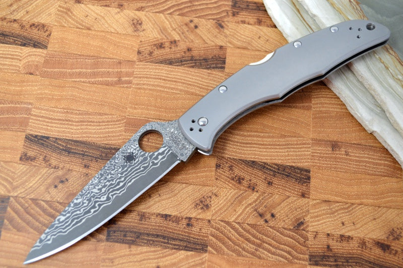 Spyderco Endura 4 - Titanium Handle / Damascus Blade - C10TIPD