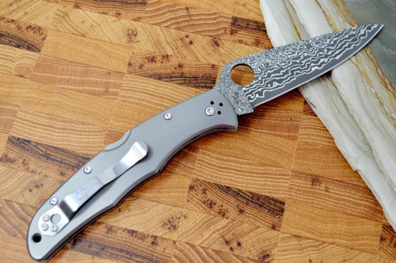 Spyderco Endura 4 - Titanium Handle / Damascus Blade - C10TIPD