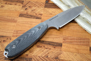 Bradford Knives Guardian 3.5 - 3D Black Micarta Handle / Stonewash M390 Blade / Sabre Grind 3.5S-101-M390 - Northwest Knives