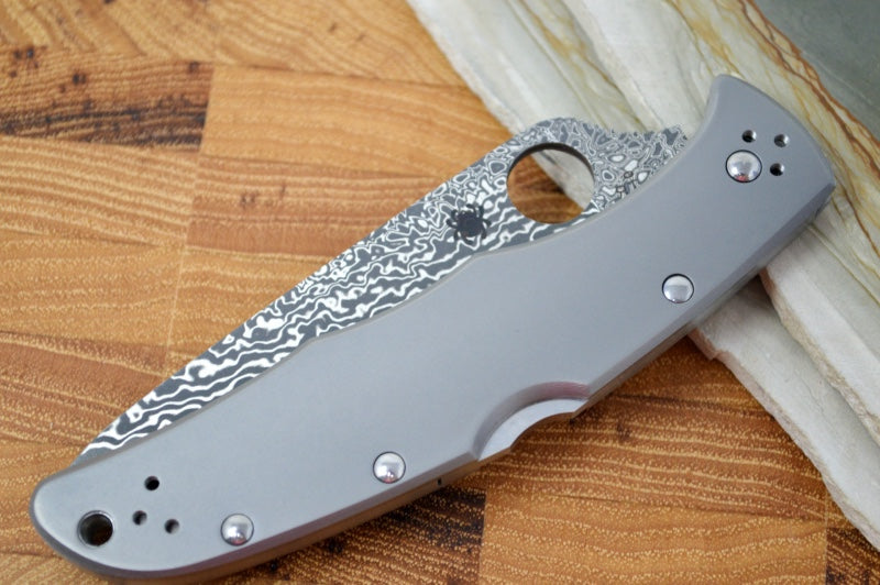 Spyderco Endura 4 - Titanium Handle / Damascus Blade - C10TIPD