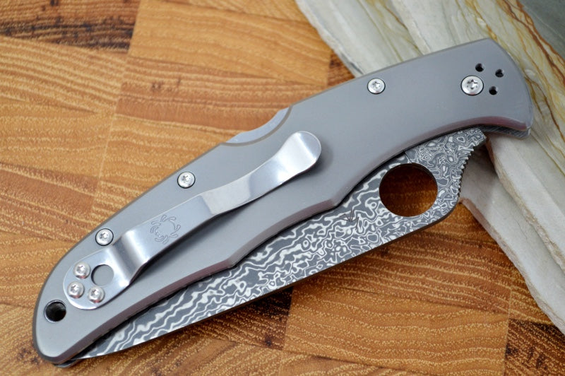 Spyderco Endura 4 - Titanium Handle / Damascus Blade - C10TIPD