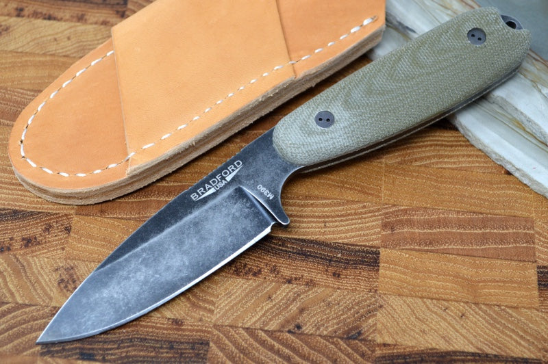 Bradford Knives Guardian 3.5 - 3D OD Green Micarta Handle / Nimbus M390 Blade / Sabre Grind 3.5S-102N-M390 - Northwest Knives