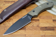 Bradford Knives Guardian 4 - 3D OD Green Micarta Handle / M390 Blade / Sabre Grind 4S-102B-M390 - Northwest Knives