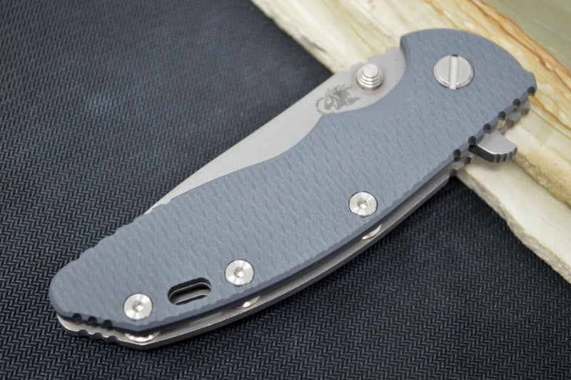 Rick Hinderer Knives XM-18 - Tri Way Pivot- 3.5" Slicer Blade / Working Finish / Grey G-10 Handle