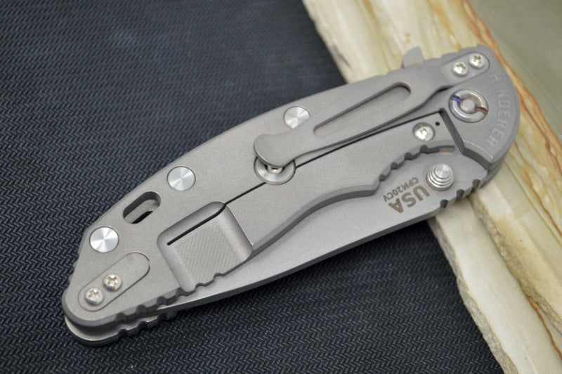 Rick Hinderer Knives XM-18 - Tri Way Pivot- 3.5" Slicer Blade / Working Finish / Grey G-10 Handle - Northwest Knives