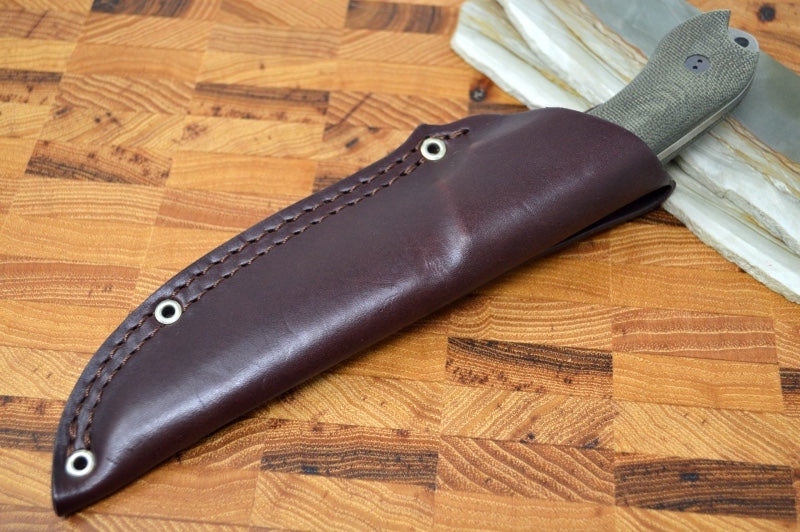 Bradford Knives Guardian 4 - 3D OD Green Micarta Handle / Stonewash M390 Blade / Sabre Grind 4S-102-M390