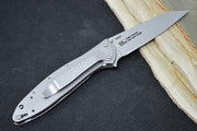 Kershaw 1660R Leek Flipper - Satin Reverse Tanto Blade / Stainless Steel Handle - Northwest Knives