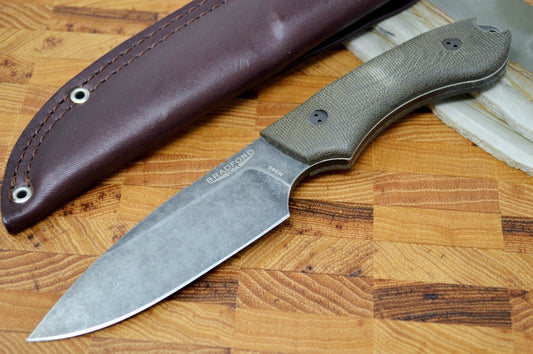 Bradford Knives Guardian 4 - 3D OD Green Micarta Handle / Nimbus M390 Blade / Sabre Grind 4S-102N-M390