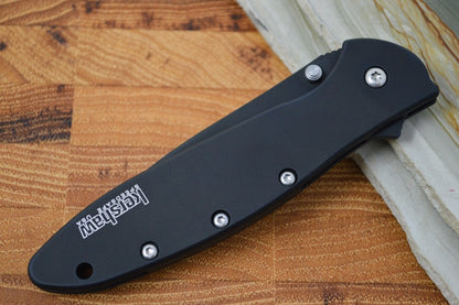 Kershaw 1660CKTST Leek Flipper - Partial Serrate Black 14C28N Blade / Black Stainless Steel Handle