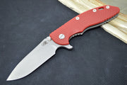 Rick Hinderer Knives XM-18 - Tri Way Pivot- 3.5" Slicer Blade / Working Finish / Red G-10 Handle - Northwest Knives