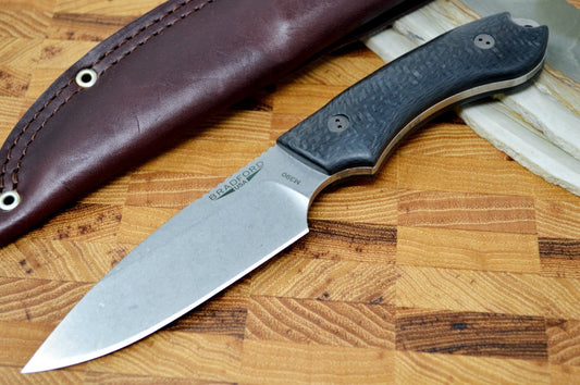 Bradford Knives Guardian 4 - 3D Black Carbon Fiber Handle / M390 Blade / Sabre Grind 4S-116-M390