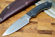 Bradford Knives Guardian 4 - 3D Black Carbon Fiber Handle / M390 Blade / Sabre Grind 4S-116-M390 - Northwest Knives