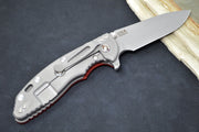 Rick Hinderer Knives XM-18 - Tri Way Pivot- 3.5" Slicer Blade / Working Finish / Red G-10 Handle - Northwest Knives