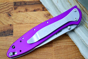 Kershaw 1660PUR Leek Flipper - Stonewash 14C28N Blade / Purple Aluminum Handle - Northwest Knives