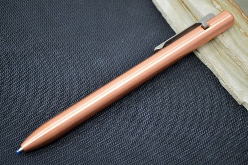 Tactile Turn Side Click Standard Pen - Copper Handle / Titanium Clip - Northwest Knives
