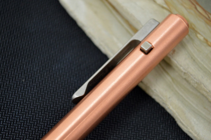 Tactile Turn Side Click Standard Pen - Copper Handle / Titanium Clip - Northwest Knives