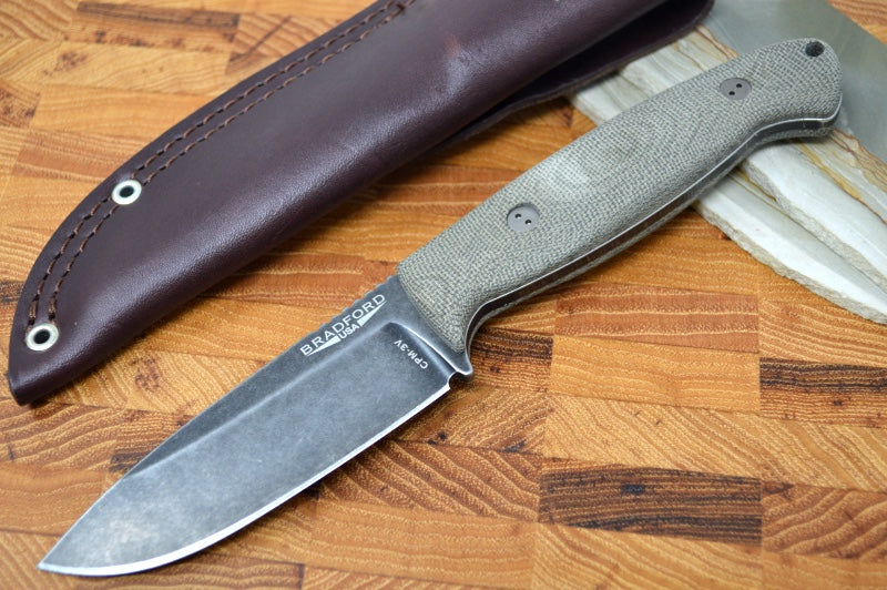 Bradford Knives Guardian 4.5 - 3D OD Green Micarta Handle / Nimbus CPM-3V Blade / Sabre Grind 4.5S-102N-3V
