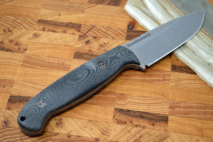 Bradford Knives Guardian 4.5 - 3D Black Micarta Handle / Stonewash CPM-3V Blade / Sabre Grind