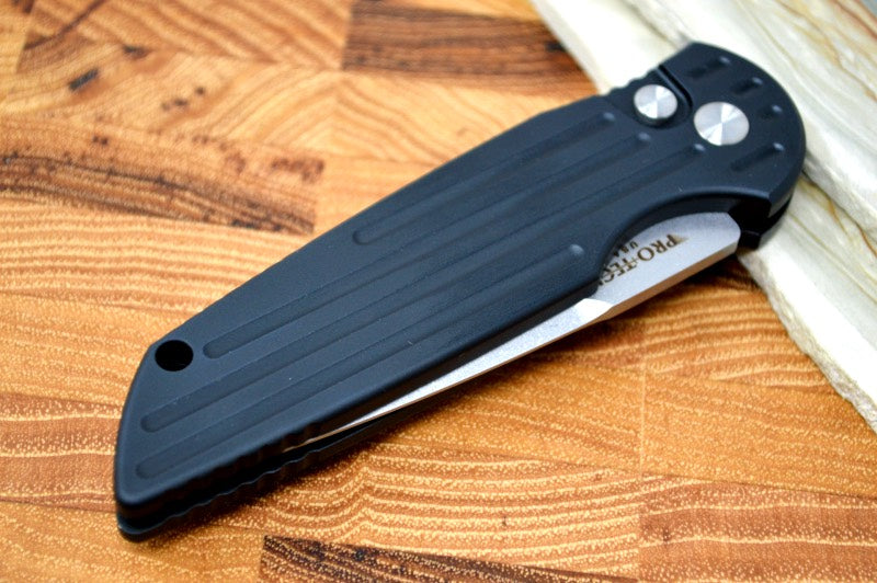 Pro Tech Tactical Response 3 Auto LEFT HANDED -Black Handle -Stonewash Blade TR-3L-1