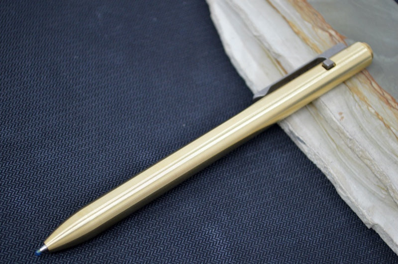 Tactile Turn Side Click Standard Pen - Bronze Handle / Titanium Clip - Northwest Knives