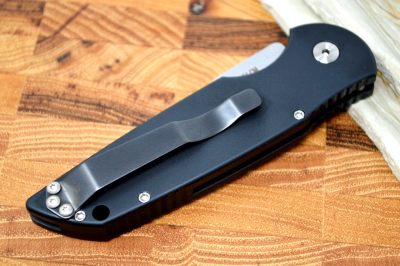 Pro Tech Tactical Response 3 Auto LEFT HANDED -Black Handle -Stonewash Blade TR-3L-1