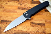 Pro Tech Malibu - Stonewash 20CV blade / Black Aluminum Handle 5101 - Northwest Knives