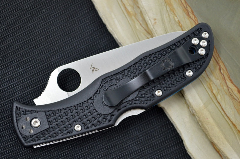 Spyderco Endela Thin Blue Line Edition - Black FRN Handle / Satin PS Blade / VG-10 Steel - C243FPSBKBL