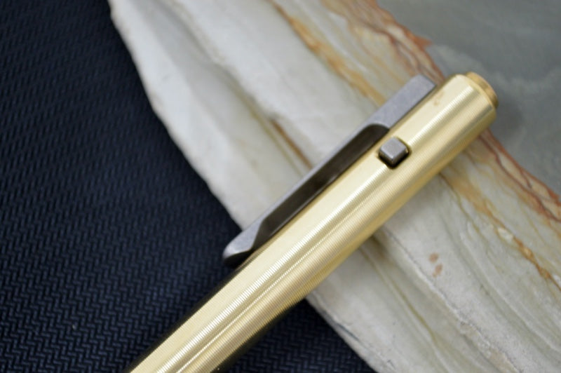 Tactile Turn Side Click Standard Pen - Bronze Handle / Titanium Clip - Northwest Knives