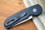Pro Tech Calmigo Auto - Black Aluminum Handle - Stonewash Plain Edge Blade 2201-SW - Northwest Knives