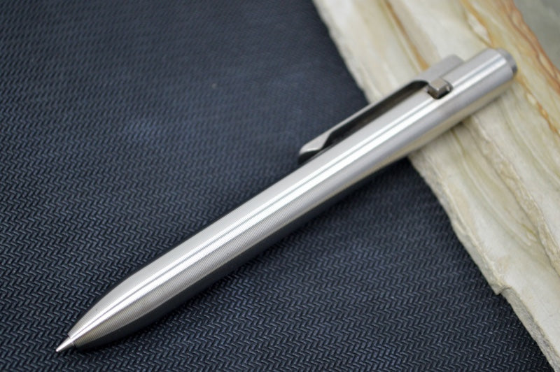 Tactile Turn Side Click Mini Pen - Titanium Handle / Titanium Clip