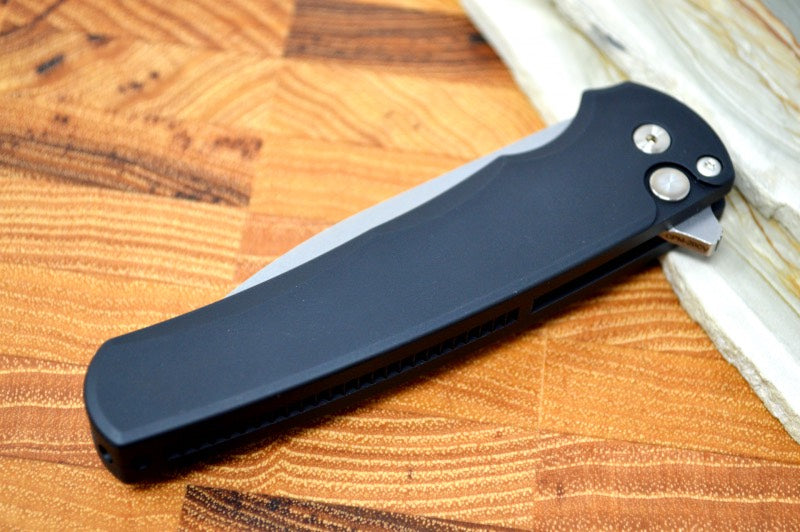 Pro Tech Malibu - Stonewash 20CV blade / Black Aluminum Handle 5101