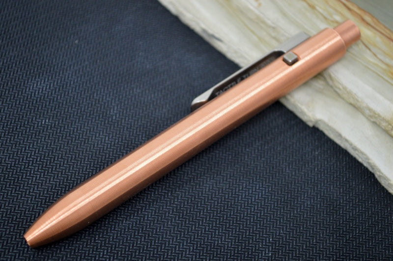 Tactile Turn Side Click Mini Pen - Copper Handle / Titanium Clip