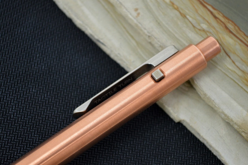 Tactile Turn Side Click Mini Pen - Copper Handle / Titanium Clip