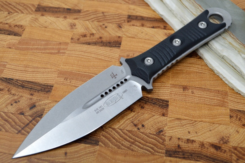 Microtech SBD - Satin Blade / Dagger Style / Black Handle 201-10