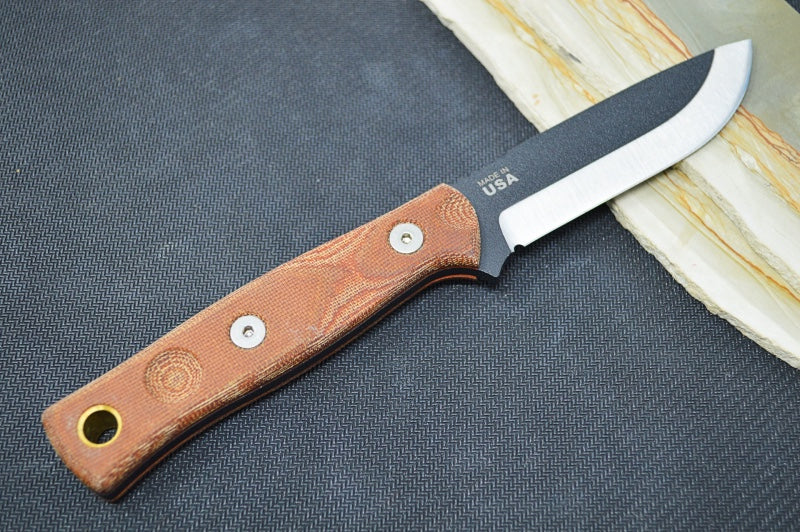 Tops Mini Fieldcraft - 1095 Steel / Tan Micarta Handle / Kydex Sheath MBROS-01