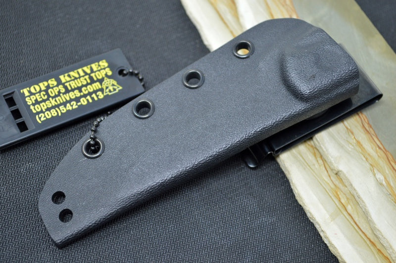 Tops Mini Fieldcraft - 1095 Steel / Tan Micarta Handle / Kydex Sheath MBROS-01 - Northwest Knives