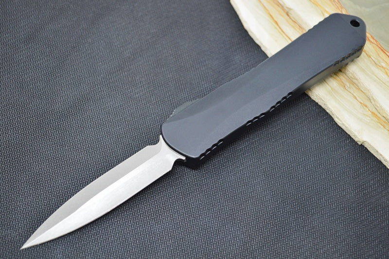 Heretic Knives Manticore E OTF - Battleworn Dagger Blade / Black Handle - Northwest Knives