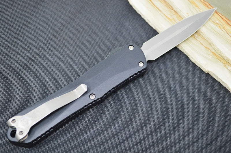 Heretic Knives Manticore E OTF - Battleworn Dagger Blade / Black Handle - Northwest Knives