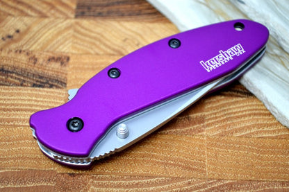 Kershaw 1620PUR Scallion Flipper - Satin Blade / Purple Aluminum Handle